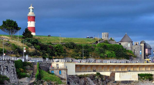 Plymouth Hoe, Smeatons Tower and Royal Citadel